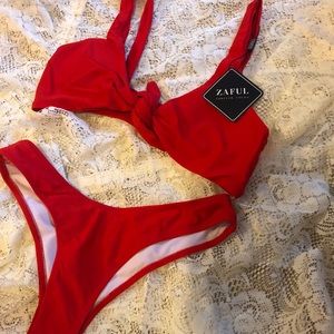 Red zaful cheeky bikini